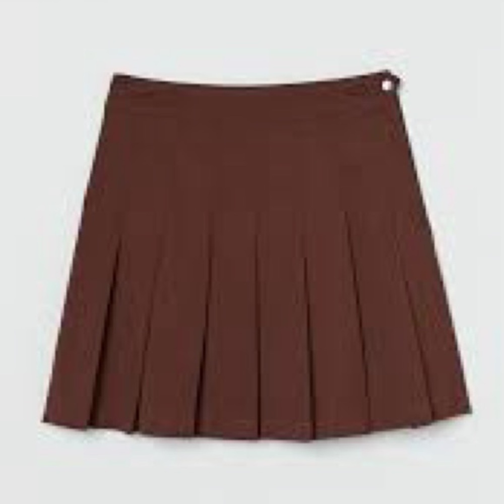 H&M	Pleated mini skirt 	Brown	6 - Picture 2 of 3